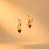 MINI AROS CORAZON COLGANTE ROJOS