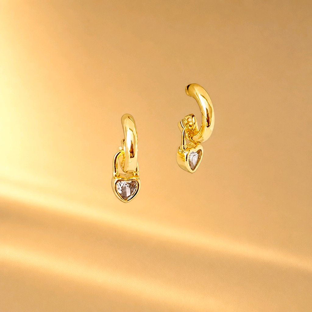 MINI AROS CORAZON COLGANTE BRILLANTES