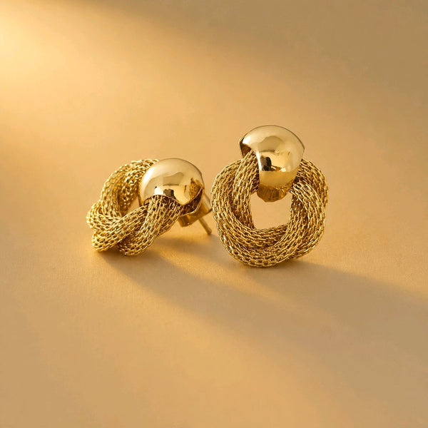AROS TOPOS TRENZA DORADA