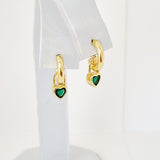 MINI AROS CORAZON COLGANTE VERDES