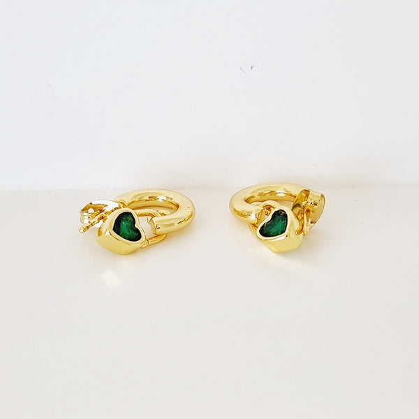 MINI AROS CORAZON COLGANTE VERDES