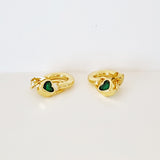 MINI AROS CORAZON COLGANTE VERDES