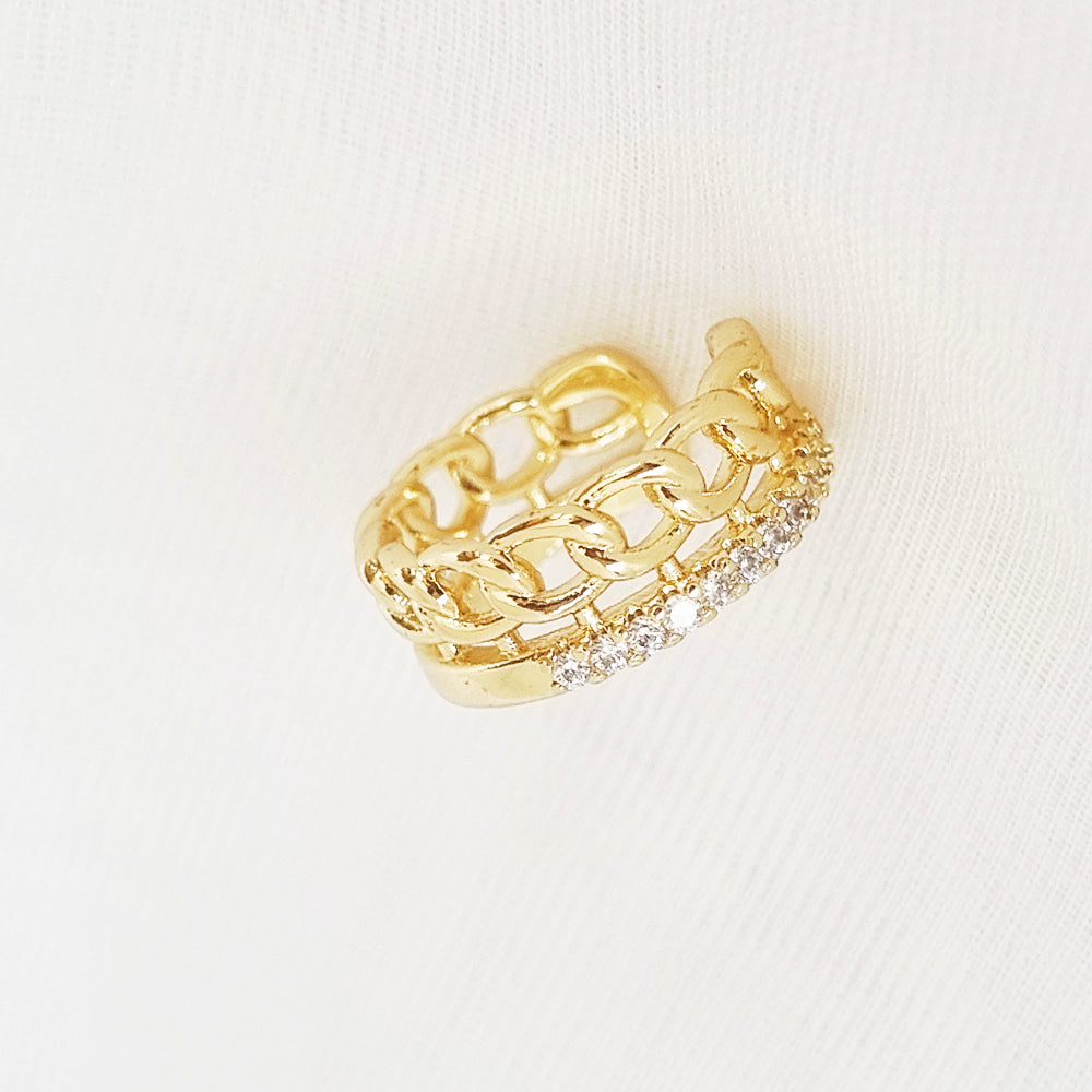 EARCUFF ESLABON BRILLANTE