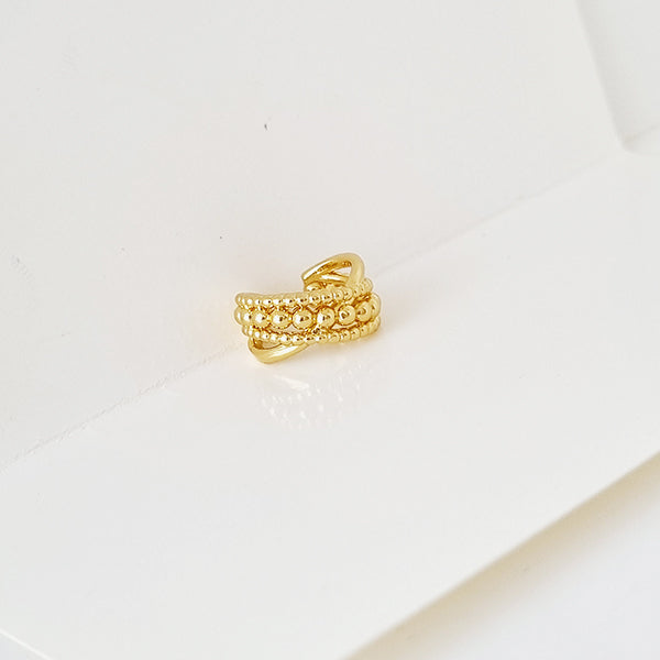 EARCUFF CRUZADO DORADO