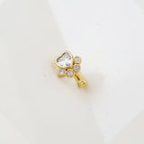 EARCUFF HUELLA CORAZON BRILLANTE