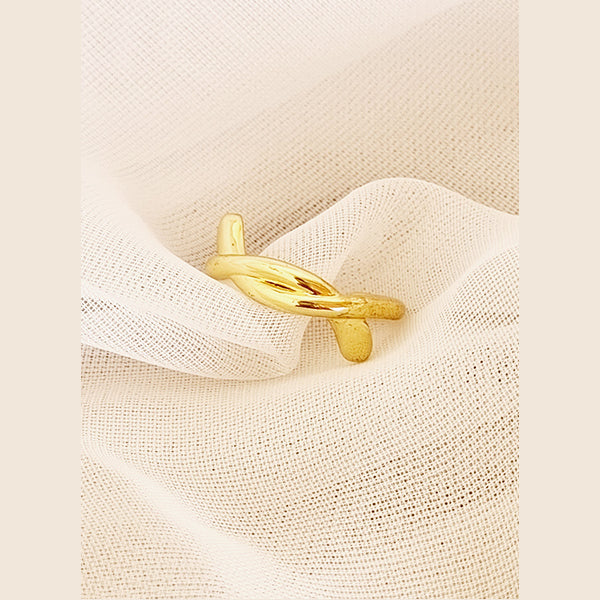 ANILLO CRUZADO DORADO