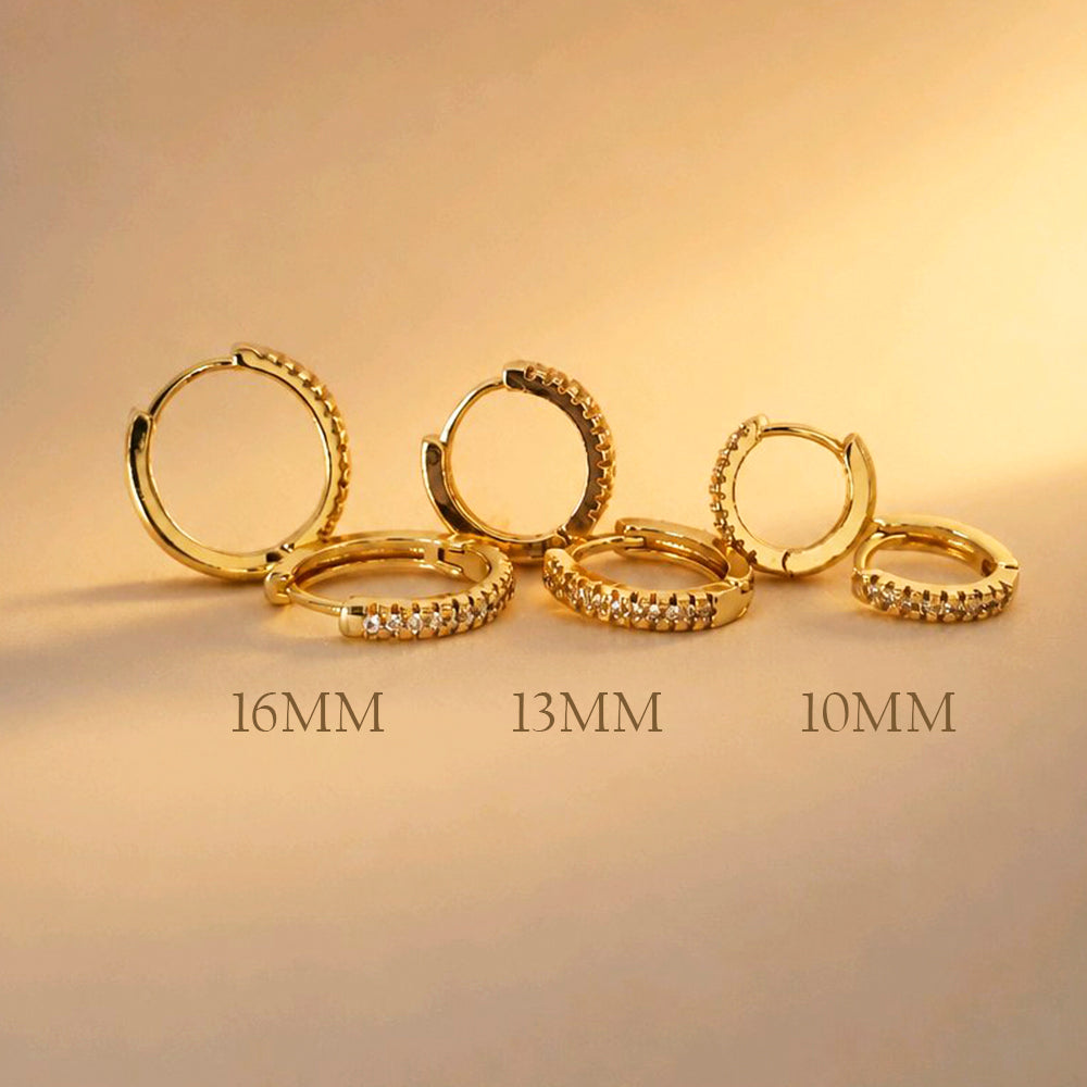 MINI AROS CIRCON BRILLANTES MEDIANAS 13MM