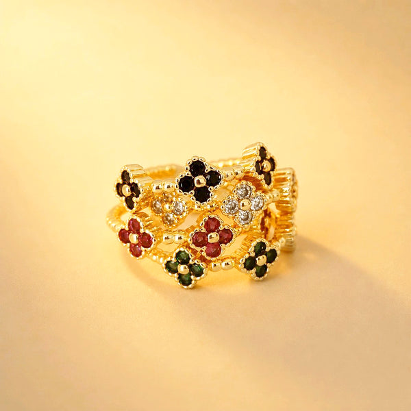 SET 4 ANILLOS TREBOL