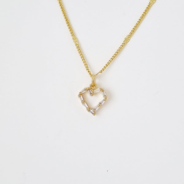 CADENA CORAZON BRILLANTES