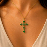 CADENA CRUZ ROMBOS VERDE