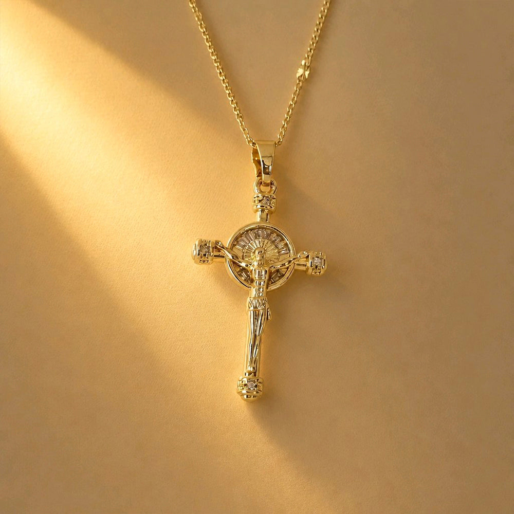CADENA CRUZ AURA BRILLANTE