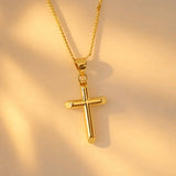 CADENA CRUZ LISA GRANDE