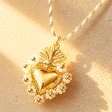CADENA SAGRADO CORAZON MOSTACILLA BLANCA