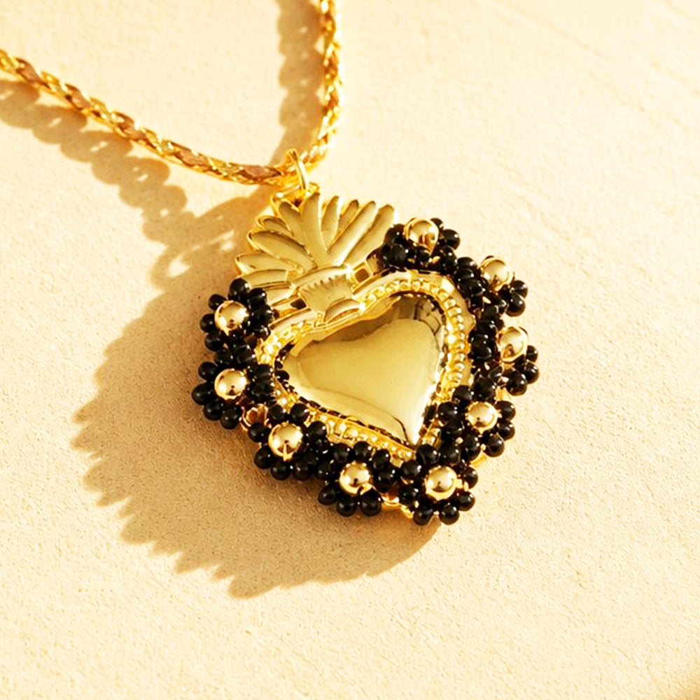 CADENA SAGRADO CORAZON MOSTACILLA NEGRA