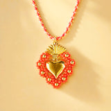 CADENA SAGRADO CORAZON MOSTACILLA ROJA