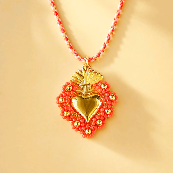 CADENA SAGRADO CORAZON MOSTACILLA ROJA