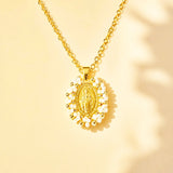 CADENA VIRGEN MILAGROSA MOSTACILLA BLANCA