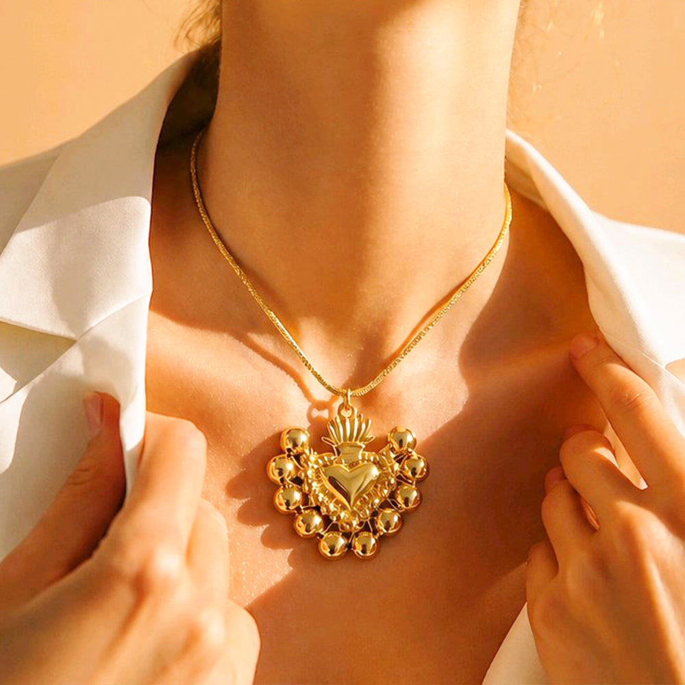 CADENA SAGRADO CORAZON DORADO GRANDE
