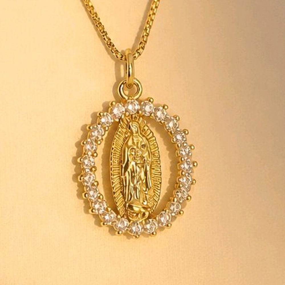 CADENA VIRGEN GUADALUPE BRILLANTE PEQUEÑA