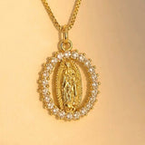 CADENA VIRGEN GUADALUPE BRILLANTE PEQUEÑA