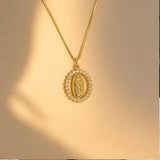 CADENA VIRGEN GUADALUPE BRILLANTE PEQUEÑA