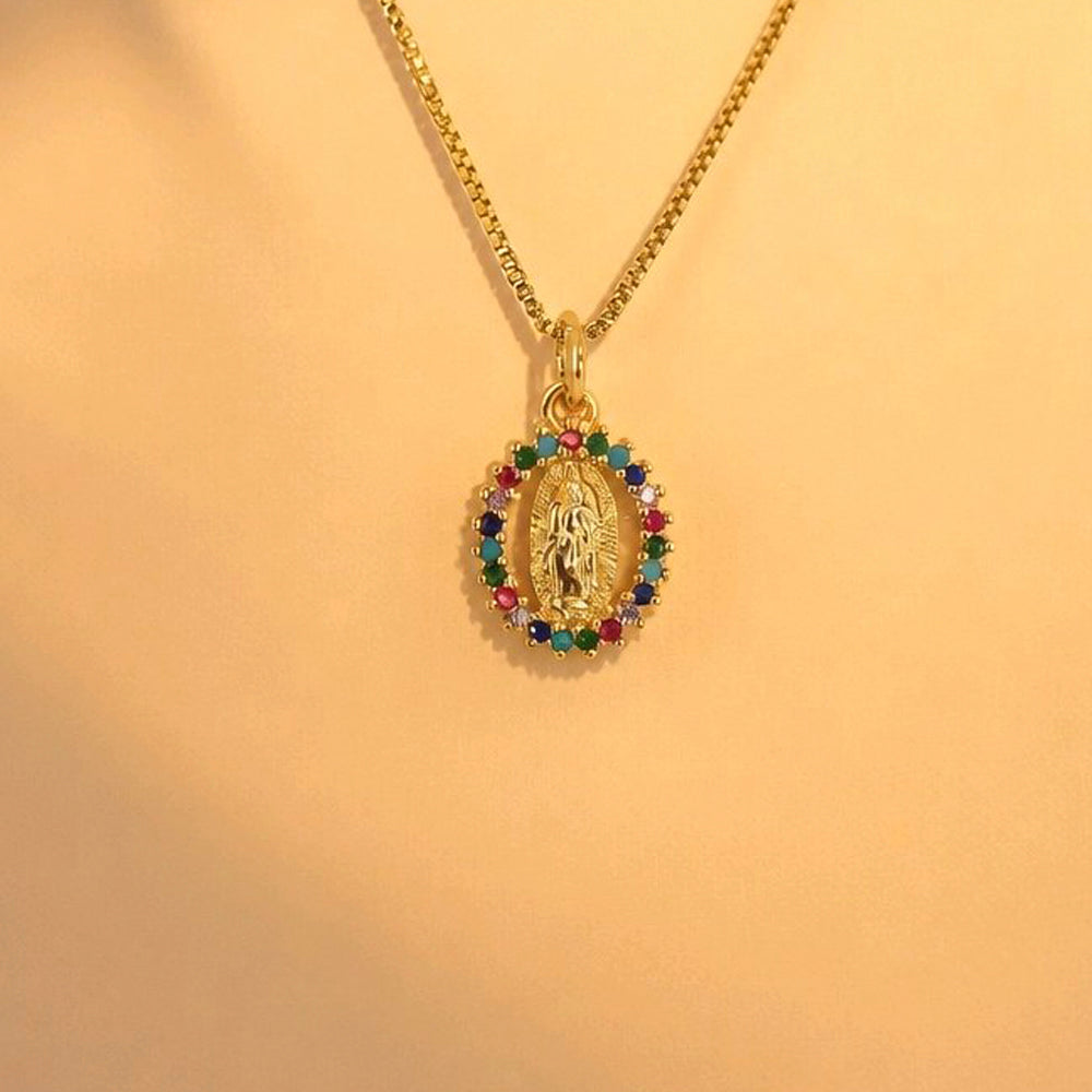 CADENA VIRGEN GUADALUPE COLORES PEQUEÑA