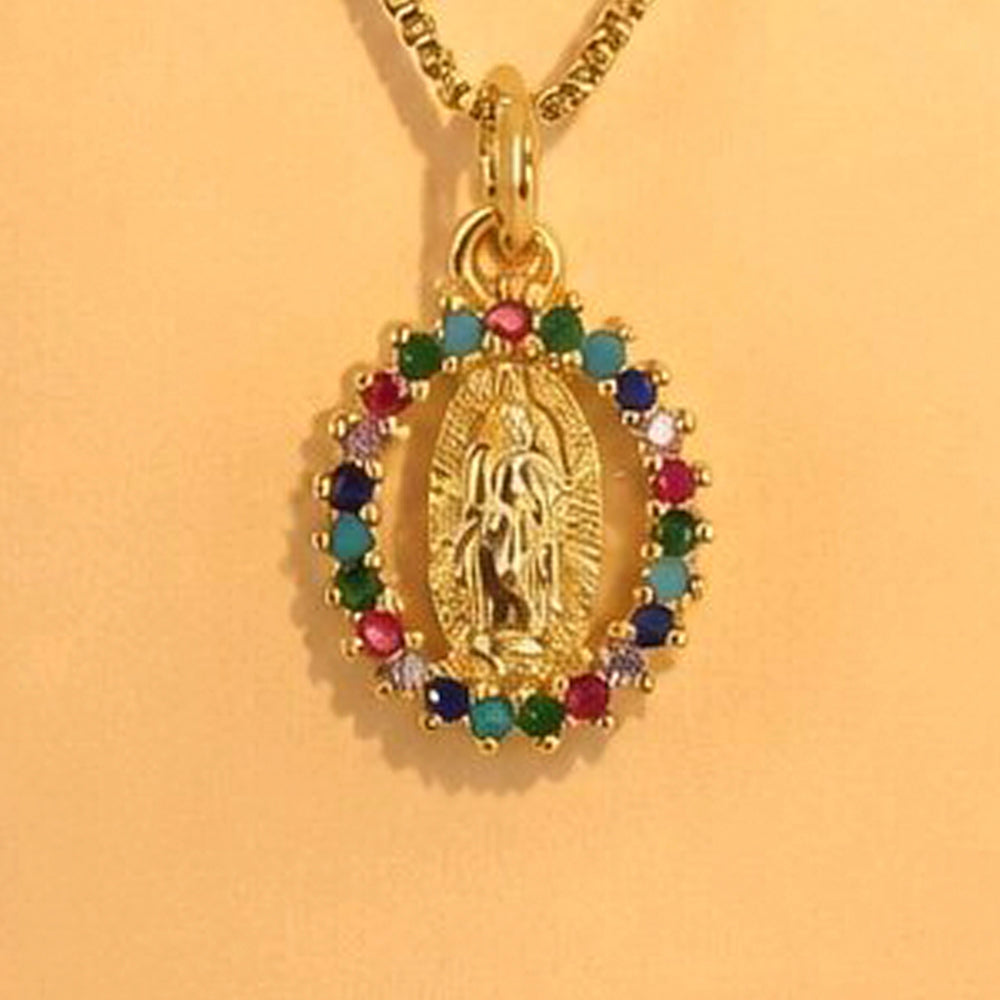 CADENA VIRGEN GUADALUPE COLORES PEQUEÑA