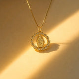 CADENA VIRGEN MILAGROSA FLOR BRILLANTE