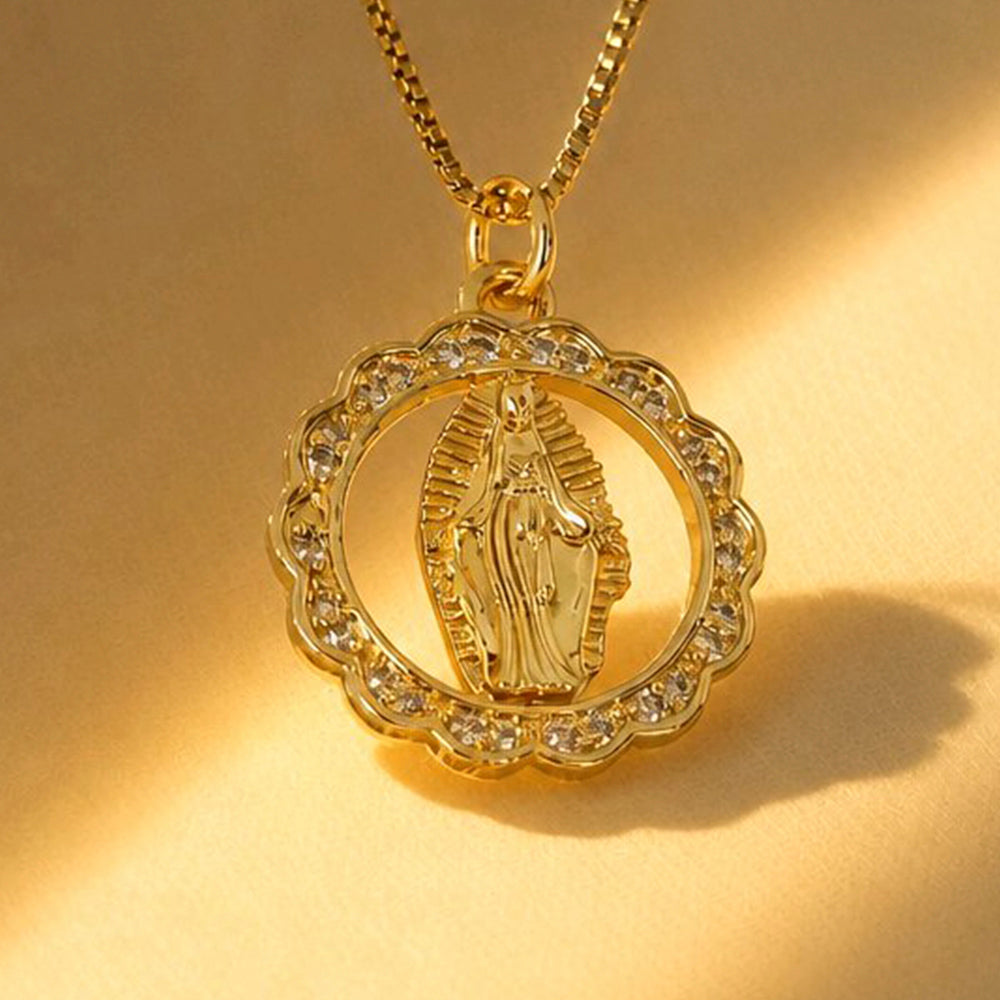 CADENA VIRGEN MILAGROSA FLOR BRILLANTE