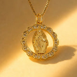 CADENA VIRGEN MILAGROSA FLOR BRILLANTE