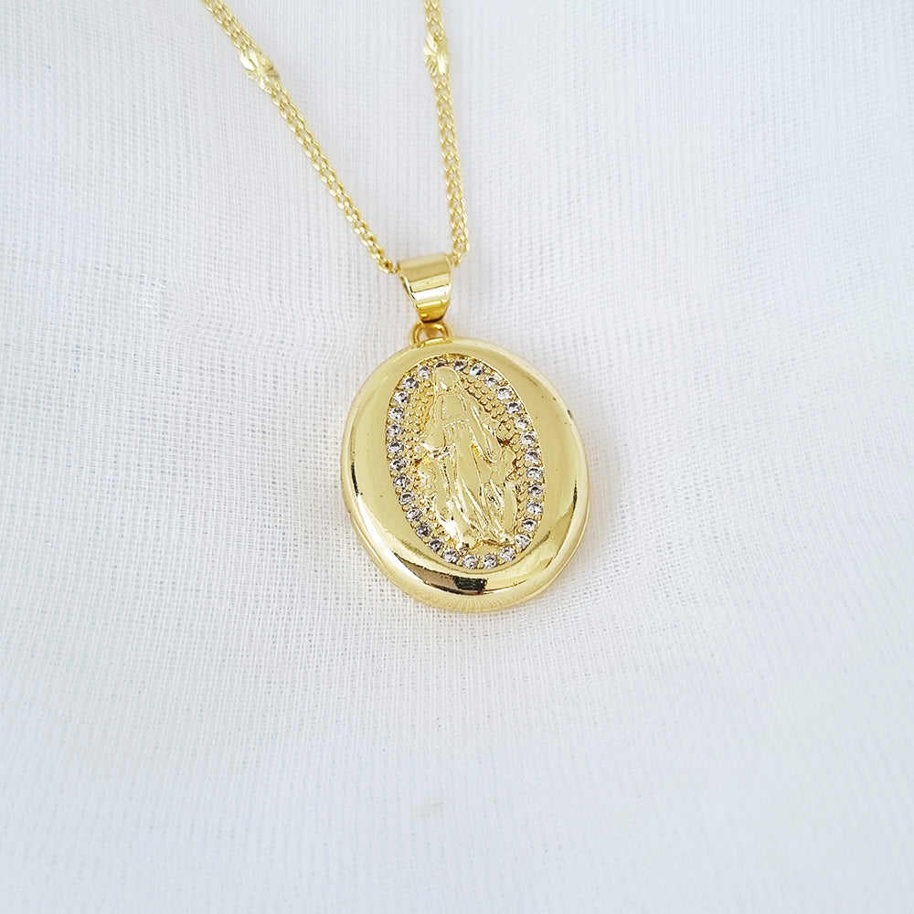 CADENA RELICARIO MILAGROSA BRILLANTE