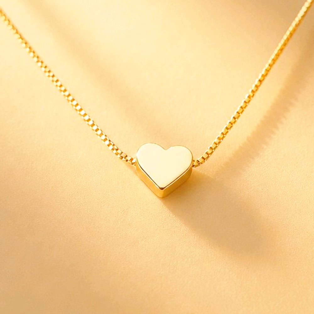 CADENA CORAZON SOLITAIRE DORADO