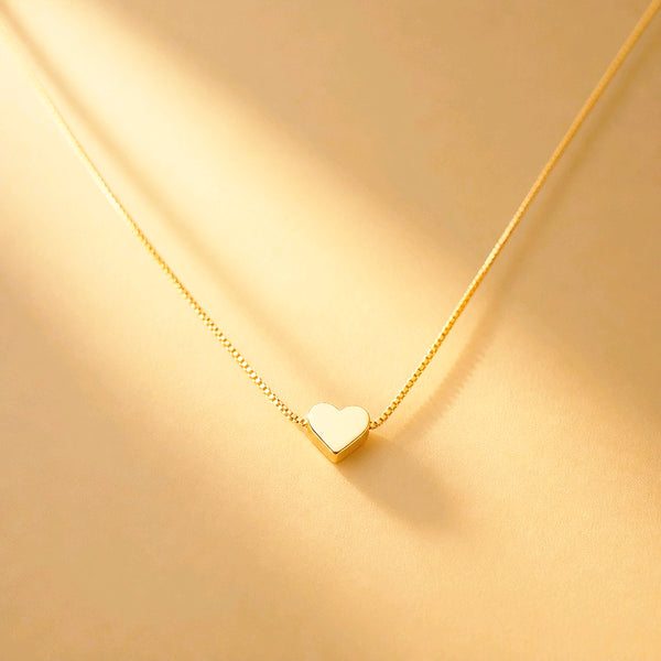 CADENA CORAZON SOLITAIRE DORADO