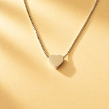 CADENA CORAZON SOLITAIRE PLATEADO