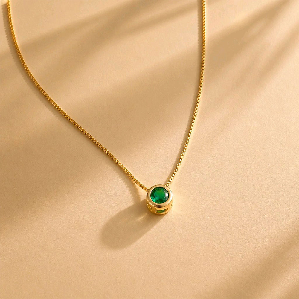 CADENA IKONICA CIRCON SOLITAIRE VERDE
