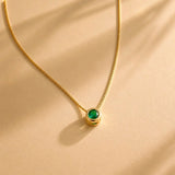 CADENA IKONICA CIRCON SOLITAIRE VERDE