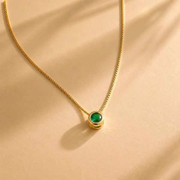 CADENA IKONICA CIRCON SOLITAIRE VERDE