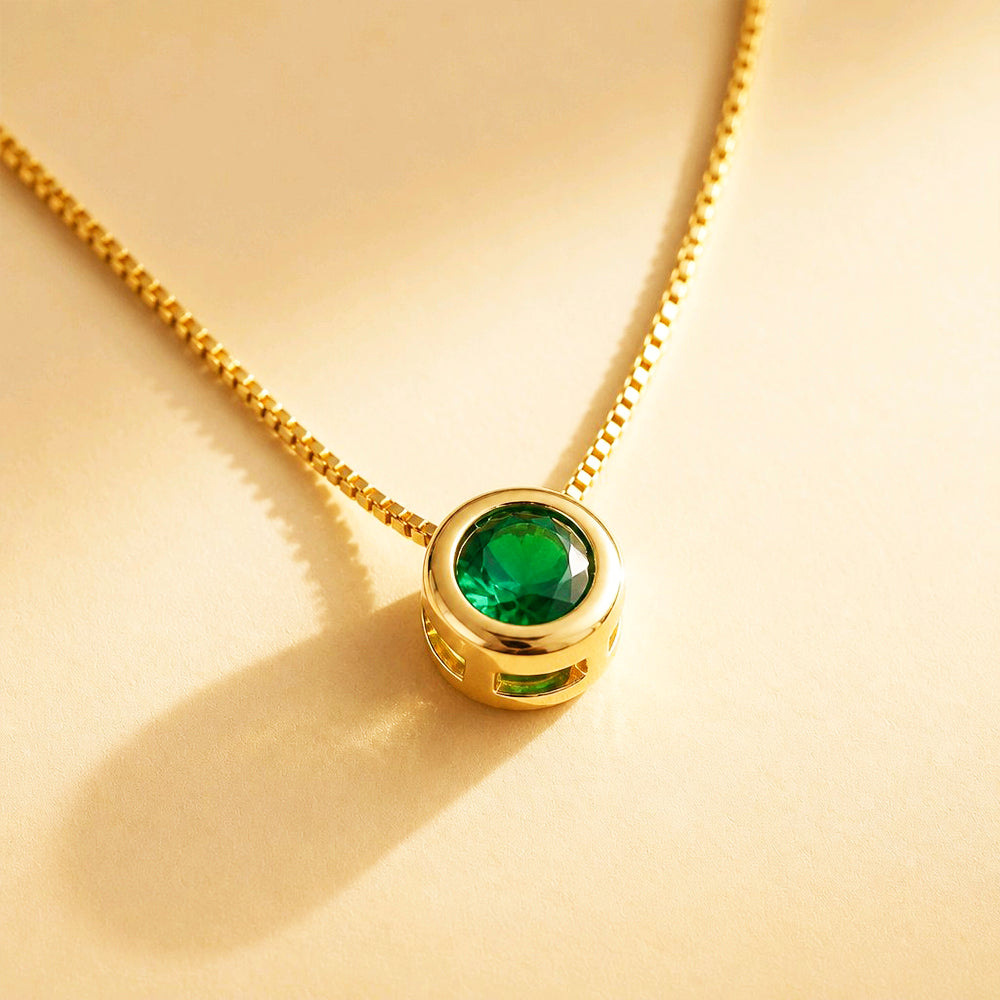 CADENA IKONICA CIRCON SOLITAIRE VERDE
