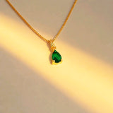 CADENA IKONICA LAGRIMA VERDE