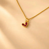 CADENA CORAZON AMORE FUCSIA