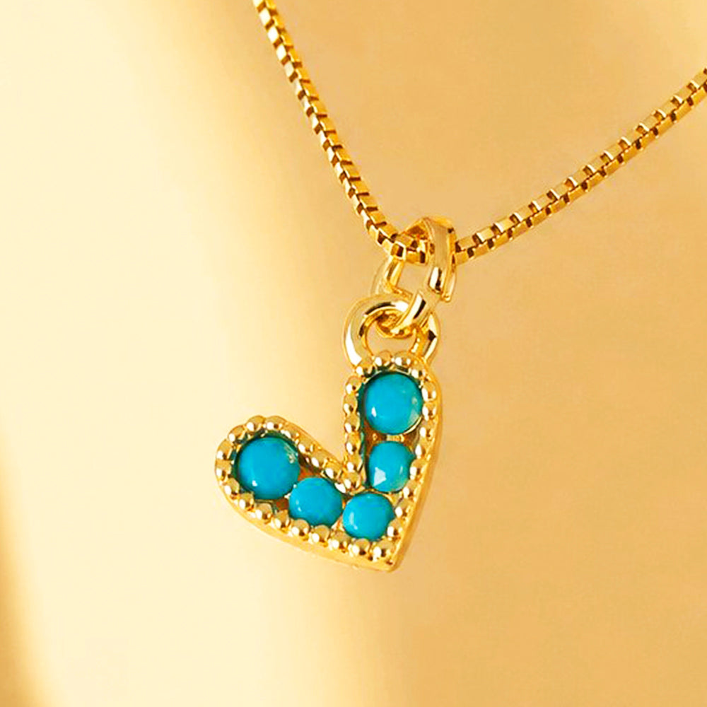 CADENA CORAZON AMORE TURQUESA