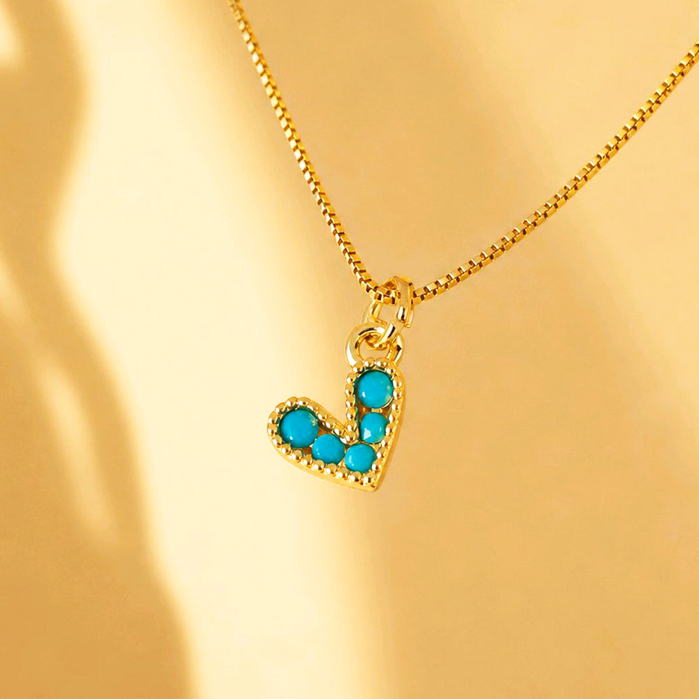 CADENA CORAZON AMORE TURQUESA