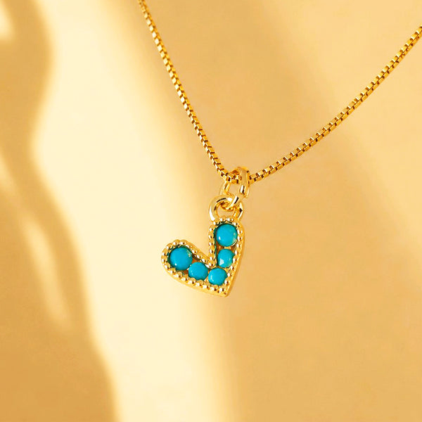 CADENA CORAZON AMORE TURQUESA