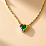 DIJE CORAZON SOLITAIRE VERDE