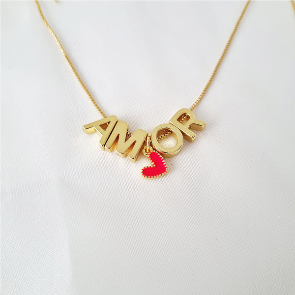 CADENA 4LETRAS AMOR ROJO