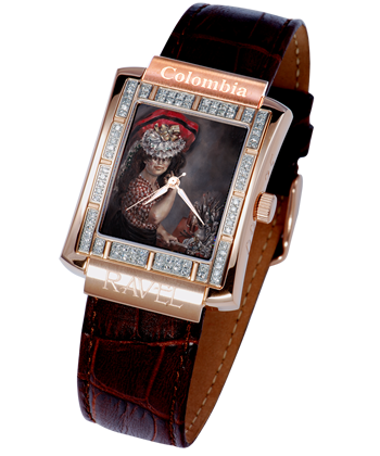 RELOJ COLOMBIA ARTE DIAMANTES