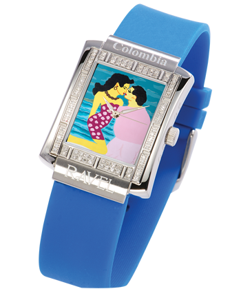 RELOJ COLOMBIA ARTE DIAMANTES