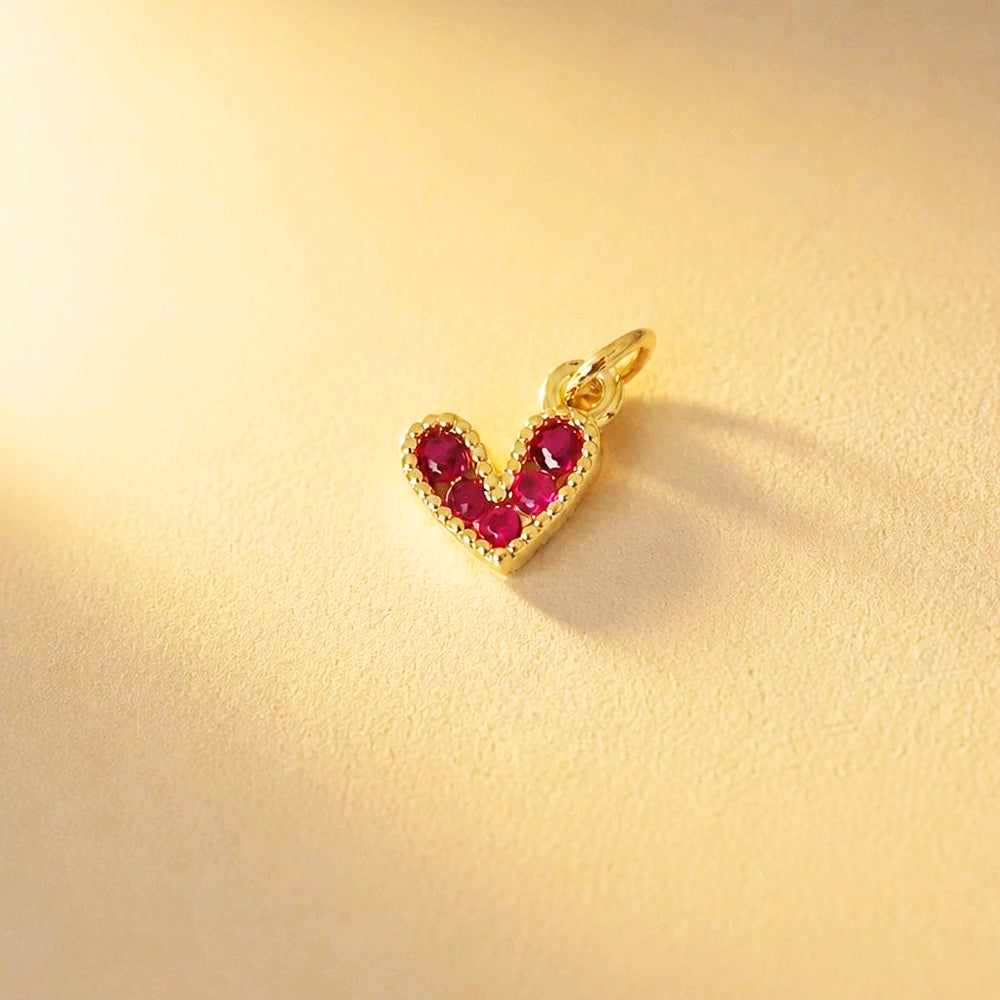 DIJE CORAZON AMORE FUCSIA