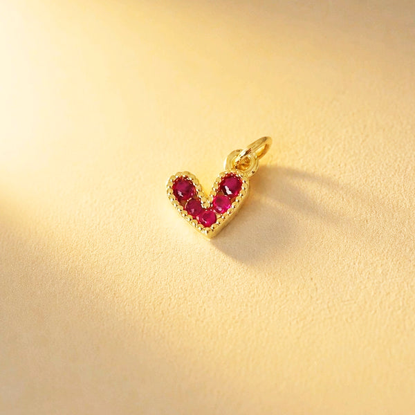 DIJE CORAZON AMORE FUCSIA