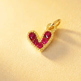 DIJE CORAZON AMORE FUCSIA